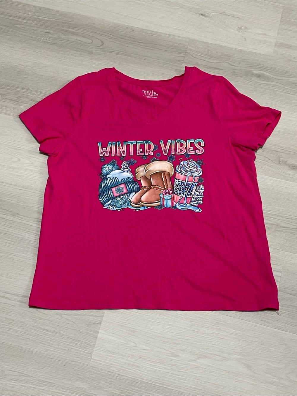 Hot Pink "Winter Vibes" Graphic Tee